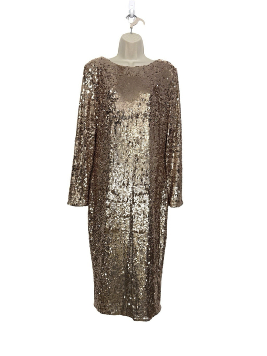 Dress The Population Emery Sequin Dress XL Gold Bodycon Cocktail Gala Party  $298